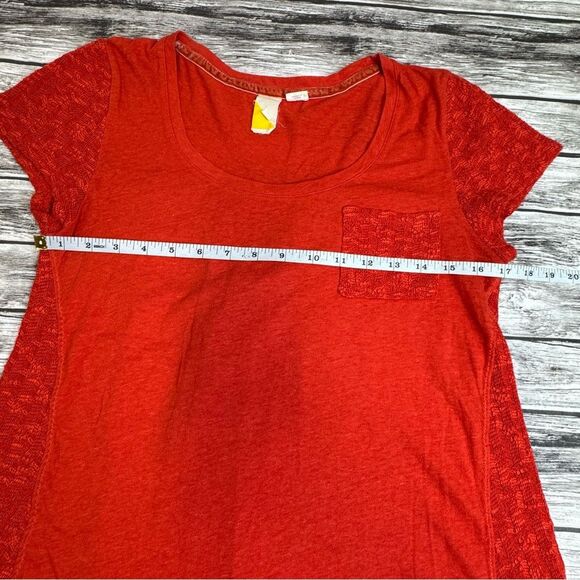 Anthrolologie Brand Women Knit Jersey T Tee Shirt Bright Orange Red M Med Medium - Picture 9 of 13